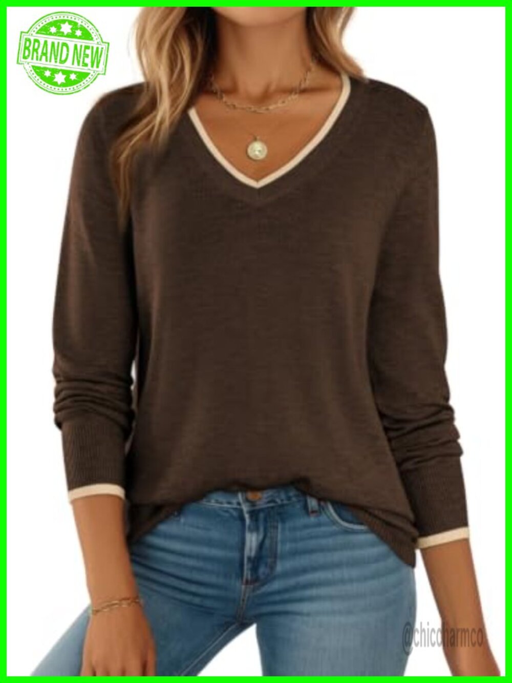 Wool Blend Crew Neck Knit Pullover Sweater Casual Fall